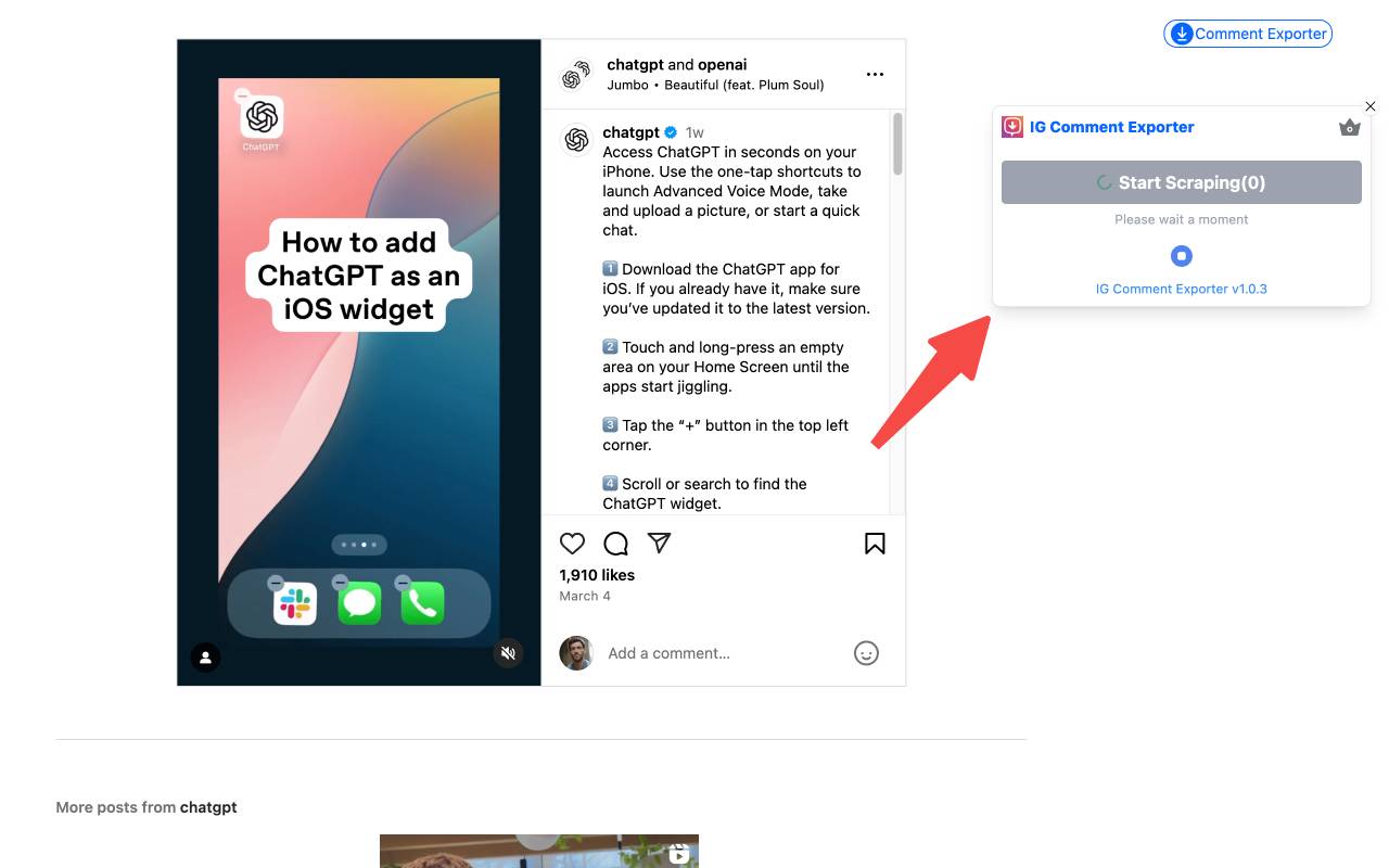 导出 Instagram 评论 - IG Comments Scraper chrome谷歌浏览器插件_扩展第2张截图