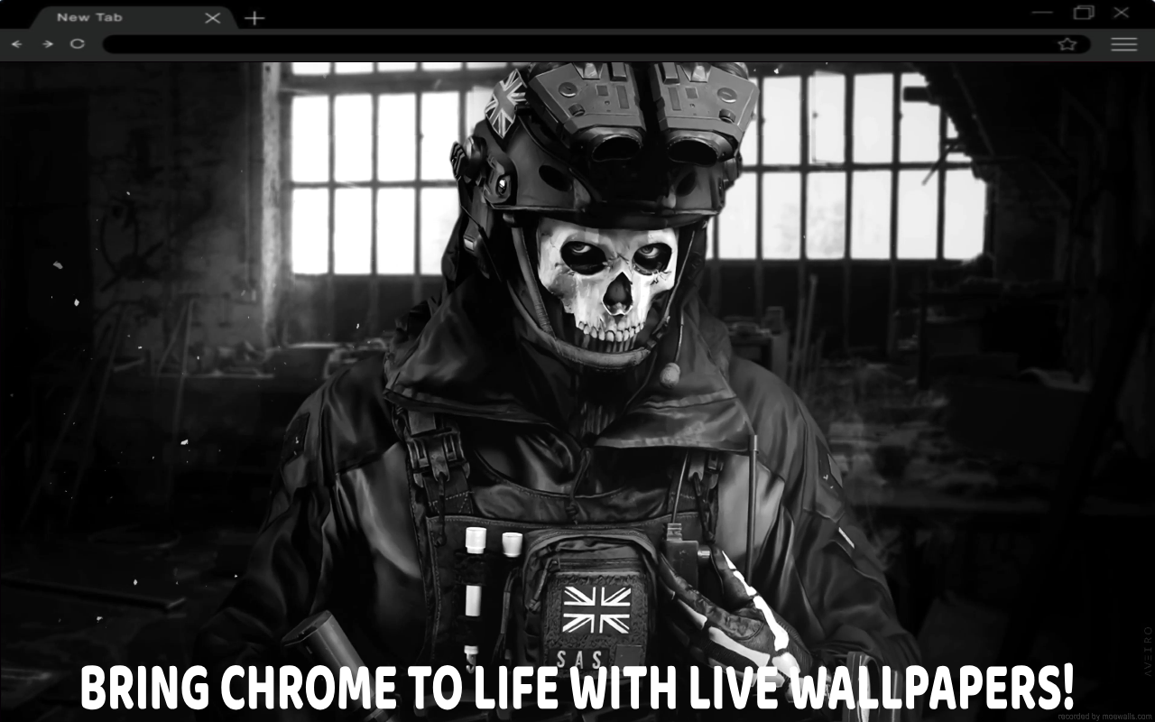Ghost Call Of Duty Warzone Live Wallpaper chrome谷歌浏览器插件_扩展第1张截图