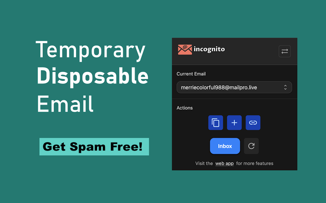 Incognito Mail - Disposable temporary email addresses chrome谷歌浏览器插件_扩展第1张截图