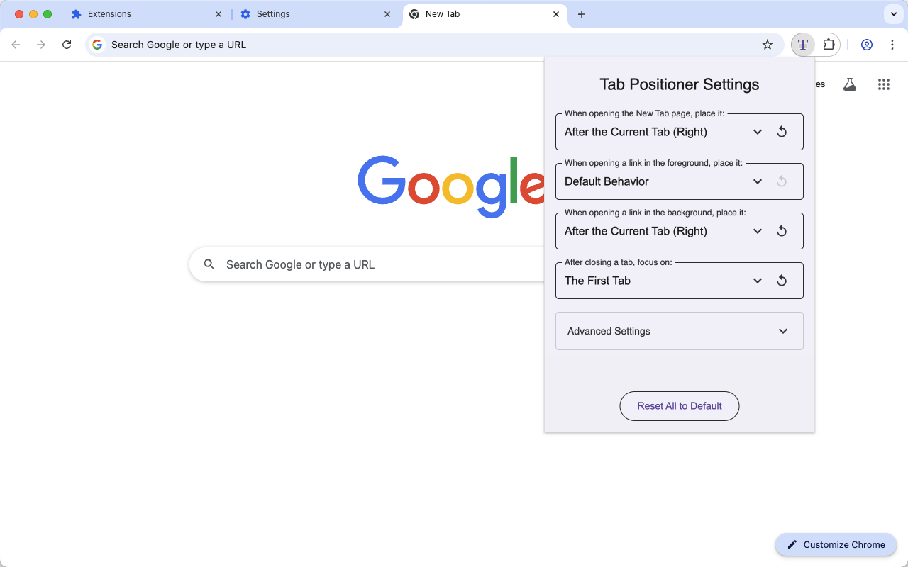 Tab Positioner chrome谷歌浏览器插件_扩展第1张截图