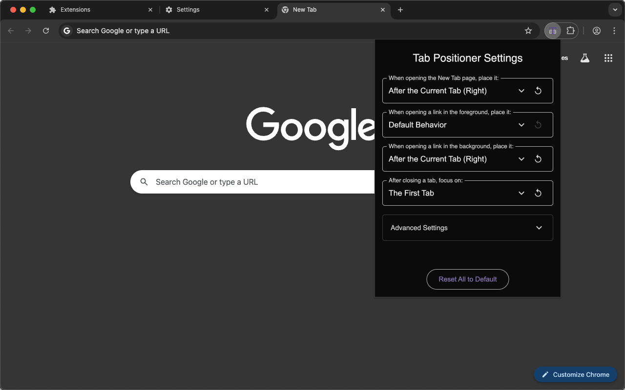 Tab Positioner chrome谷歌浏览器插件_扩展第2张截图