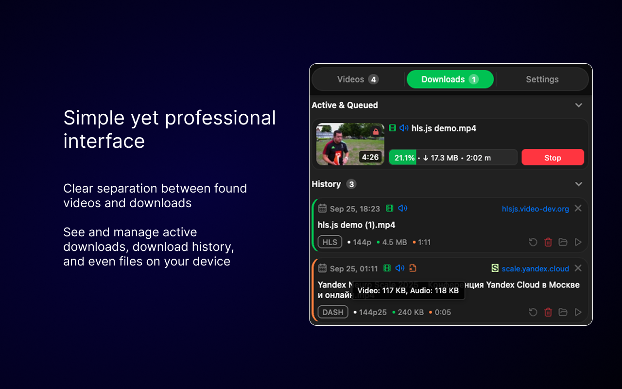 MAX Video Downloader – 下载 HLS、DASH、MP4/WEBM、LIVE chrome谷歌浏览器插件_扩展第3张截图