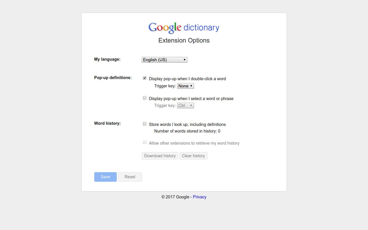 Google Dictionary (by Google) chrome谷歌浏览器插件_扩展第1张截图