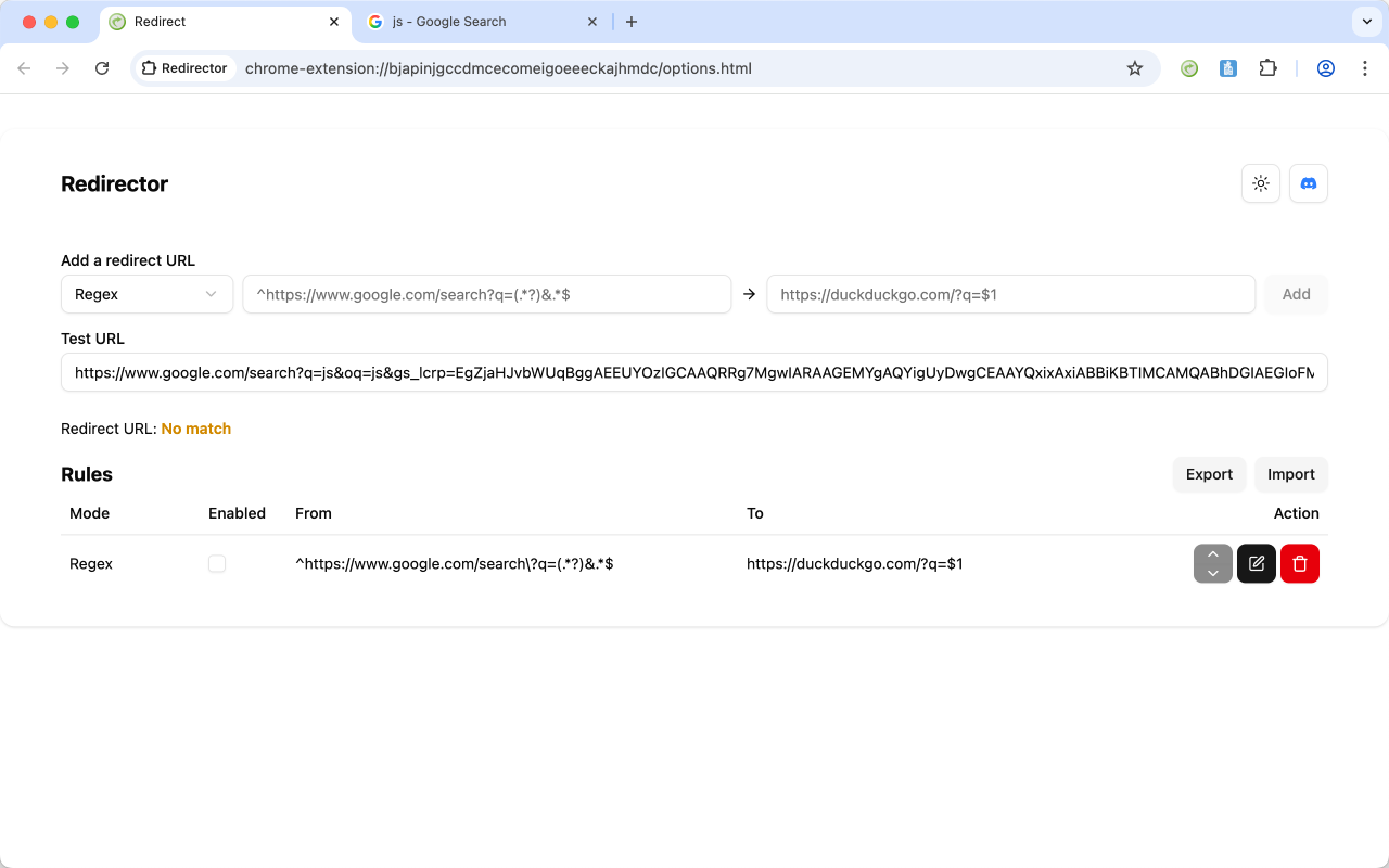 Redirector chrome谷歌浏览器插件_扩展第1张截图