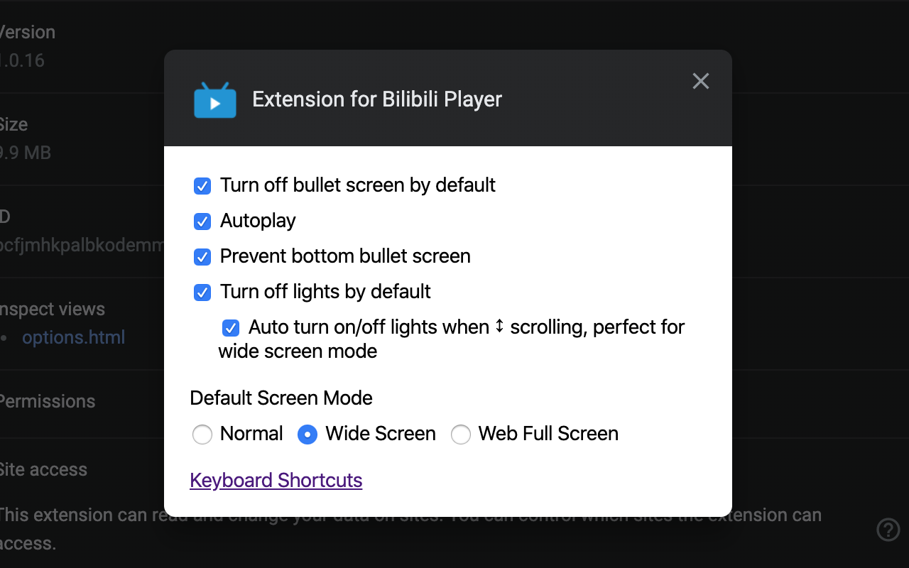 哔哩哔哩(Bilibili)播放器扩展 chrome谷歌浏览器插件_扩展第2张截图
