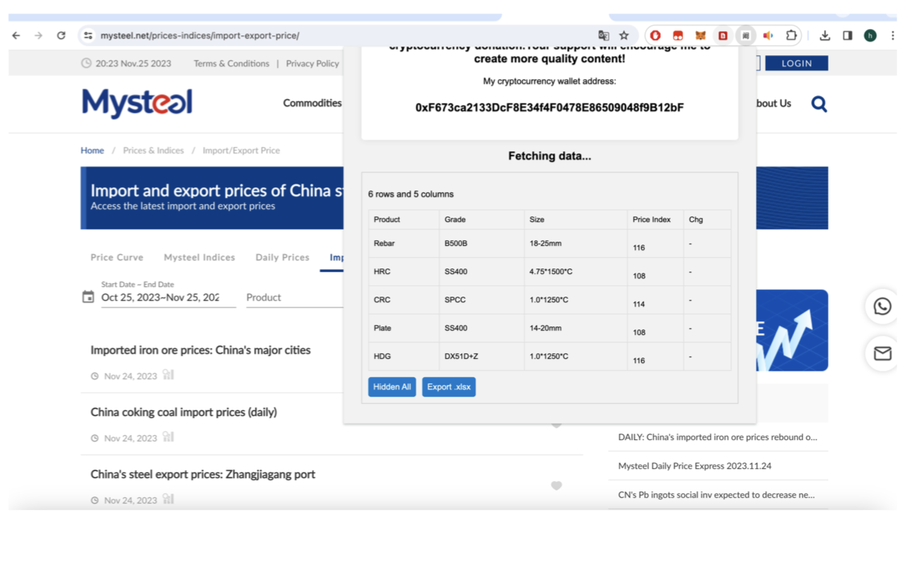 Table2Excel chrome谷歌浏览器插件_扩展第1张截图