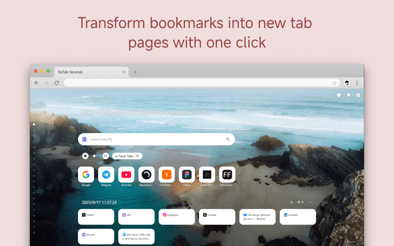 小舒同学 - 基于书签的新标签页 chrome谷歌浏览器插件_扩展第4张截图