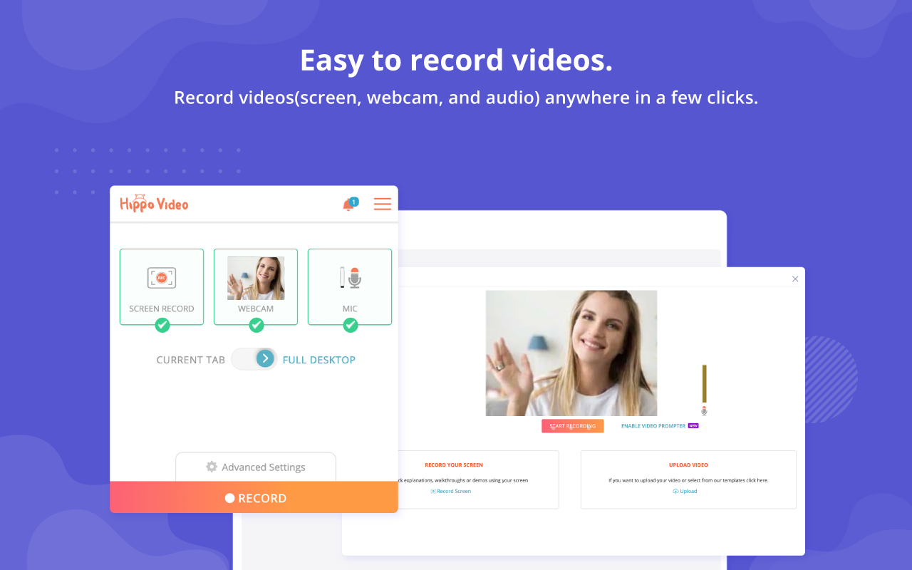 Hippo Video: Video and Screen Recorder chrome谷歌浏览器插件_扩展第2张截图
