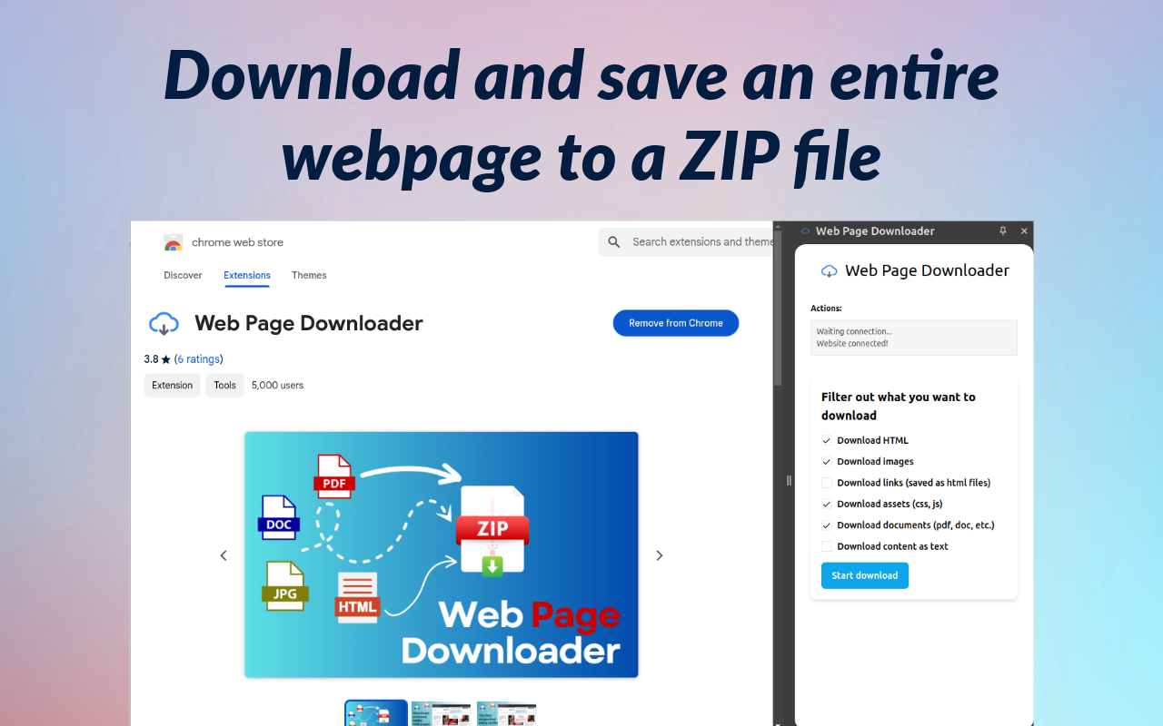 Web Page Downloader chrome谷歌浏览器插件_扩展第1张截图