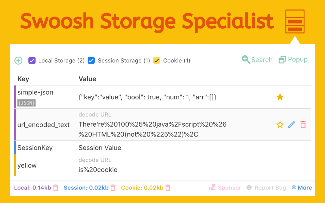 Swoosh Cookie and Local Storage Specialist chrome谷歌浏览器插件_扩展第3张截图