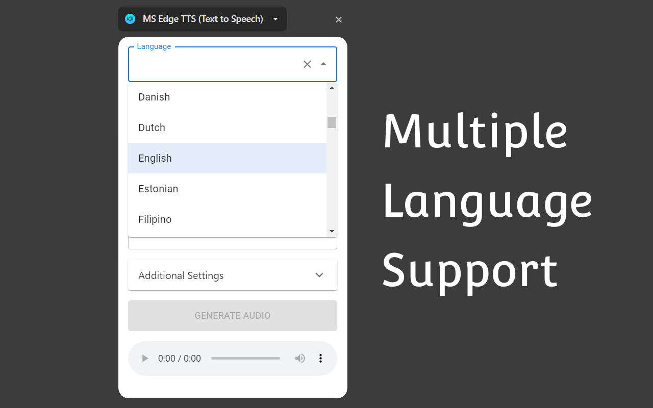 MS Edge TTS (Text to Speech) chrome谷歌浏览器插件_扩展第2张截图
