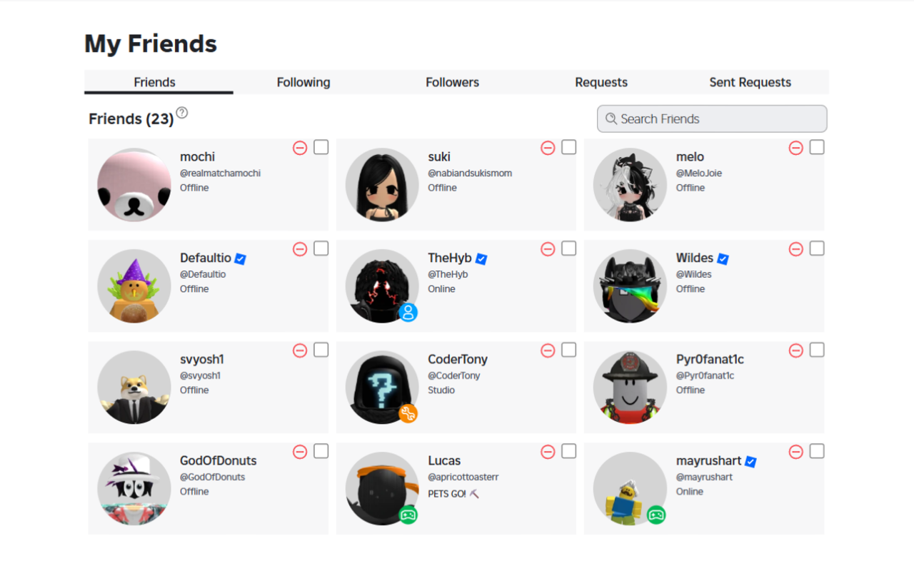 Roblox 朋友移除按钮 (Roblox Friend Remover Button) chrome谷歌浏览器插件_扩展第2张截图