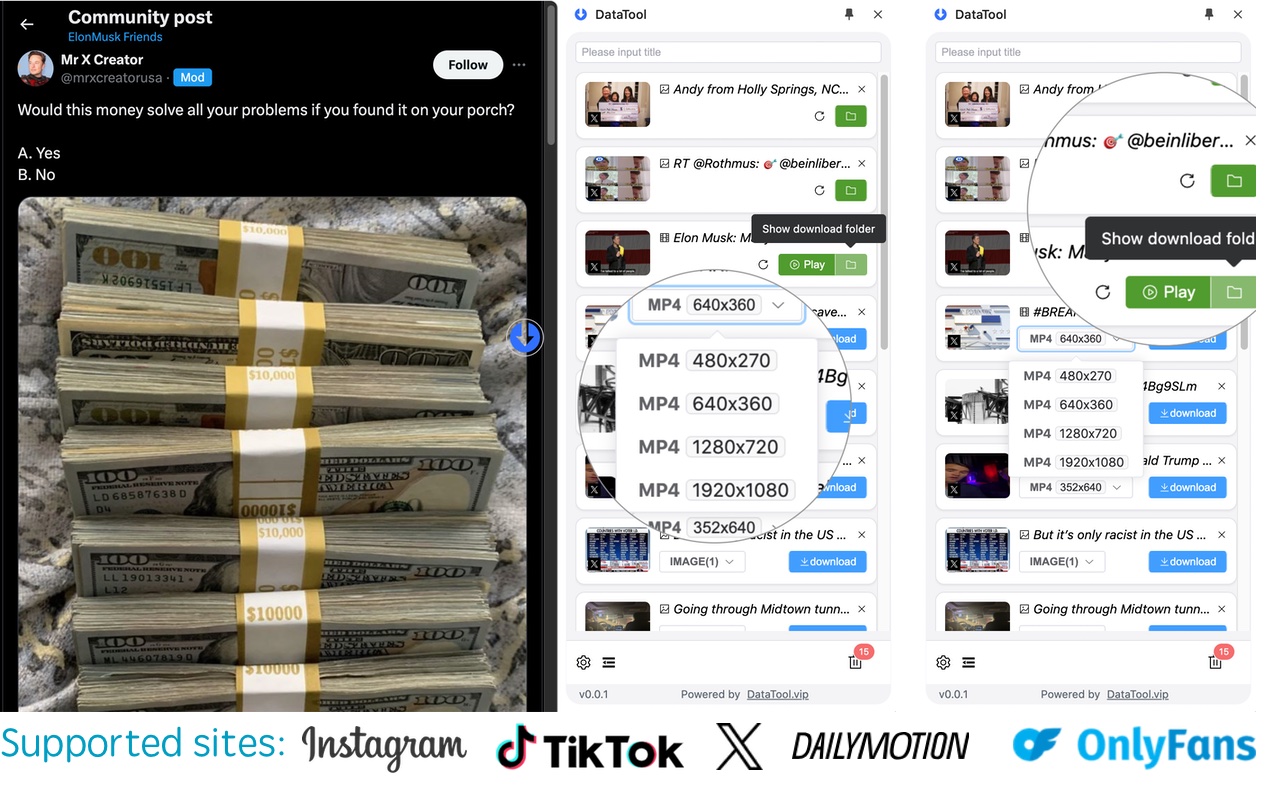 智Tool-支持从TikTok、instagram、twitter等平台下载视频 chrome谷歌浏览器插件_扩展第5张截图