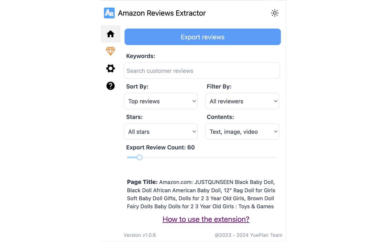 Amazon Reviews Extractor chrome谷歌浏览器插件_扩展第2张截图