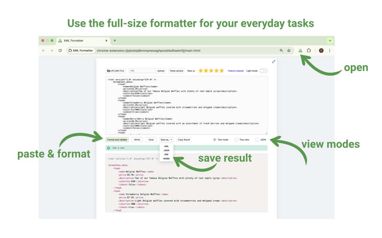 查看XML文件 | XML格式化工具 chrome谷歌浏览器插件_扩展第1张截图