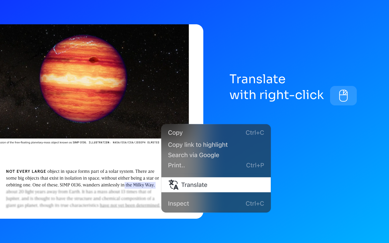 网页翻译 - 在线翻译器 chrome谷歌浏览器插件_扩展第1张截图