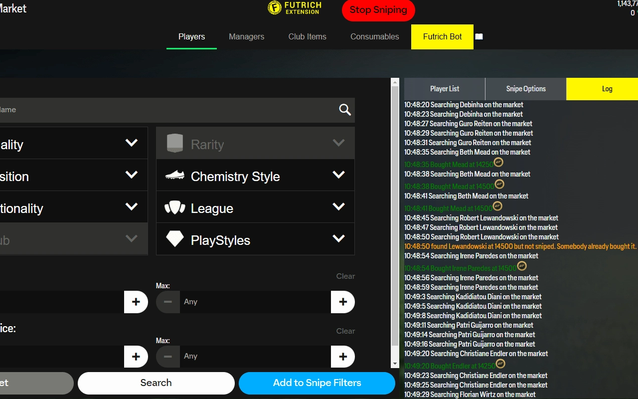 FUT Sniping Bot | Futrich Autobuyer & AI SBC Solver chrome谷歌浏览器插件_扩展第4张截图