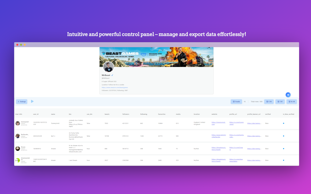 Twitter Export Followers & Following — Fast CSV/Excel Scraper chrome谷歌浏览器插件_扩展第2张截图