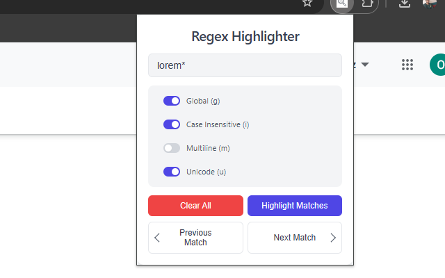 Regex Highlighter chrome谷歌浏览器插件_扩展第1张截图