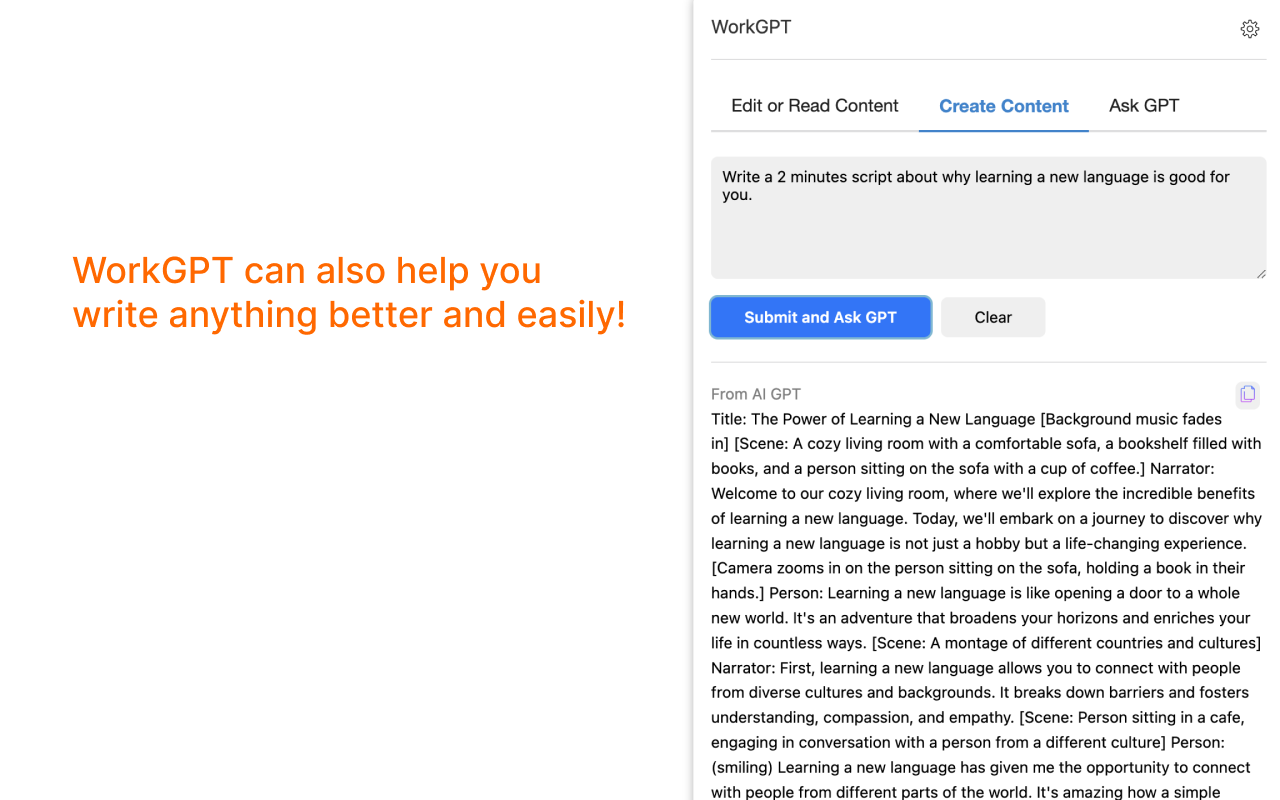 WorkGPT - Your Ultimate AI for Work (with ChatGPT, Gemini, Grok, Claude) chrome谷歌浏览器插件_扩展第1张截图