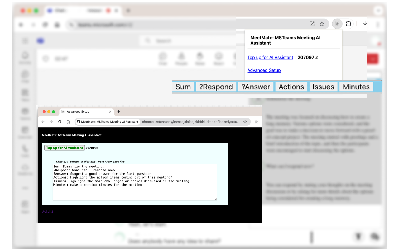 MeetMate: MSTeams 会议 AI 助手 chrome谷歌浏览器插件_扩展第2张截图