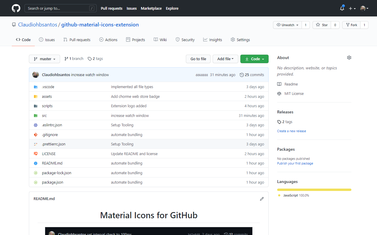 Material Icons for GitHub chrome谷歌浏览器插件_扩展第1张截图