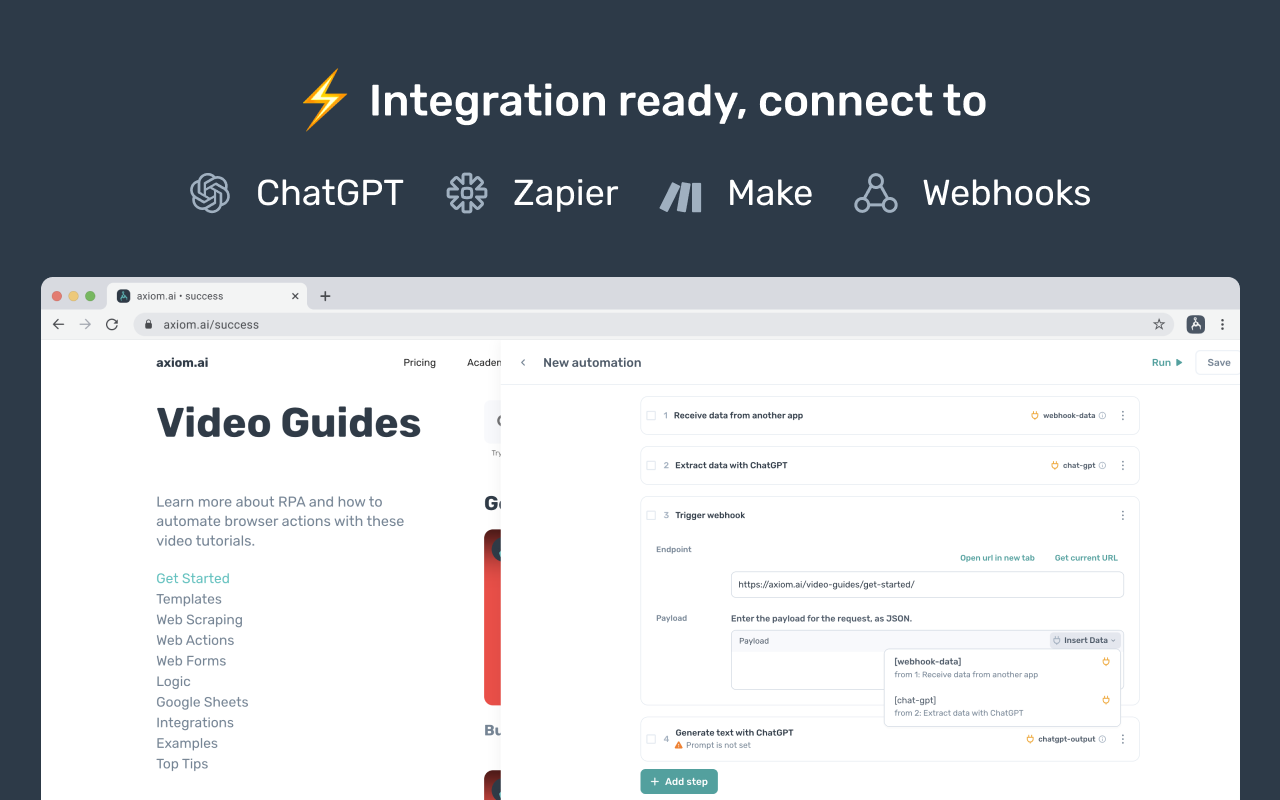 Axiom Browser Automation & Web Scraping chrome谷歌浏览器插件_扩展第5张截图