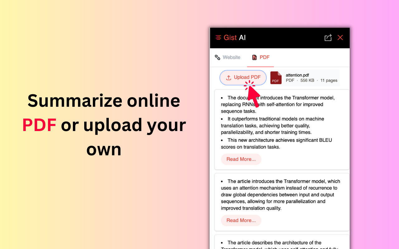 Gist AI: 用ChatGPT摘要Web、YouTube、PDF chrome谷歌浏览器插件_扩展第3张截图