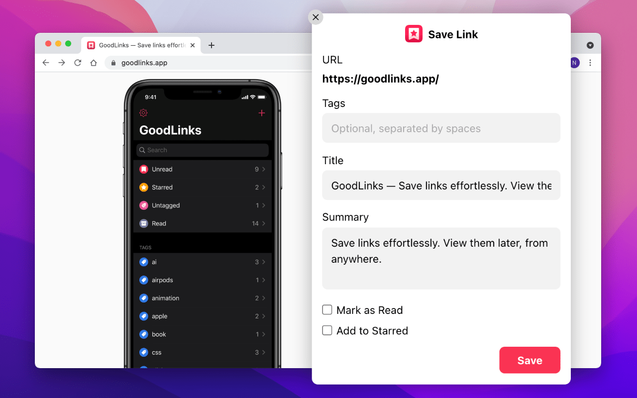Save to GoodLinks chrome谷歌浏览器插件_扩展第3张截图