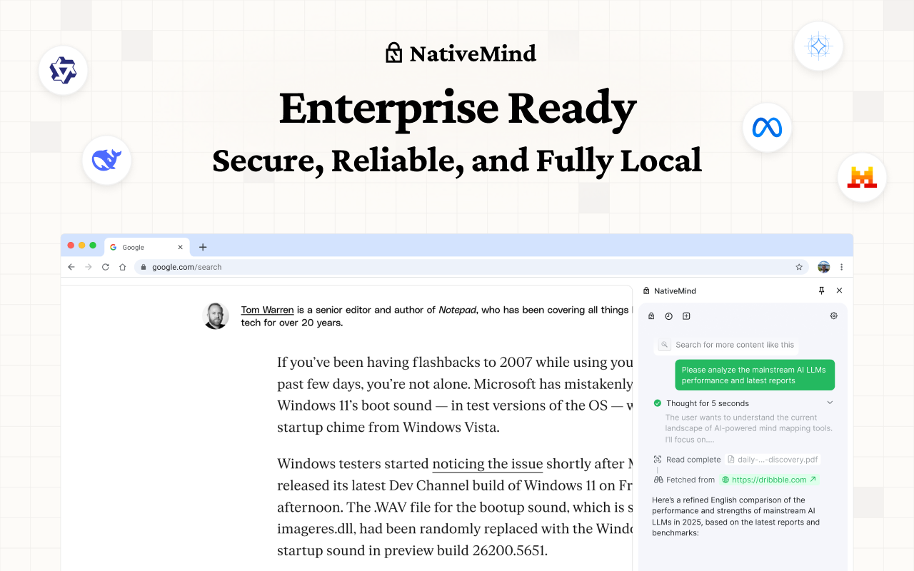 NativeMind: Your fully private, open-source, on-device AI assistant chrome谷歌浏览器插件_扩展第2张截图
