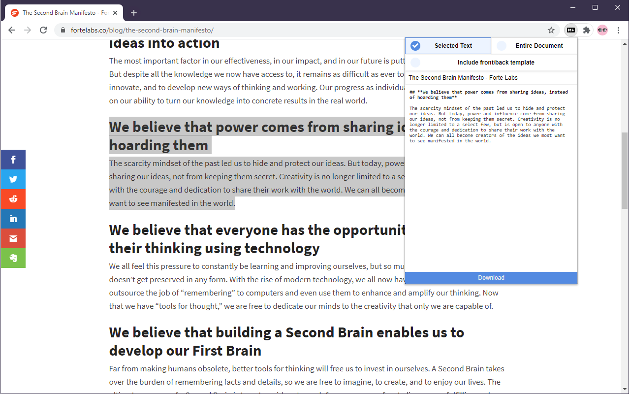 MarkSnip - Markdown Web Clipper chrome谷歌浏览器插件_扩展第2张截图