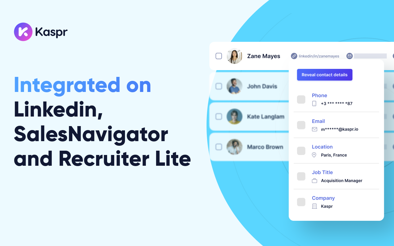 Kaspr: B2B Phone Number and Email Finder chrome谷歌浏览器插件_扩展第1张截图