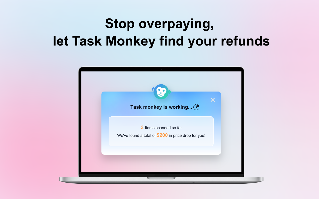 Task Monkey: Get Money Back on Price Drops (Amazon Price Adjustment) chrome谷歌浏览器插件_扩展第3张截图
