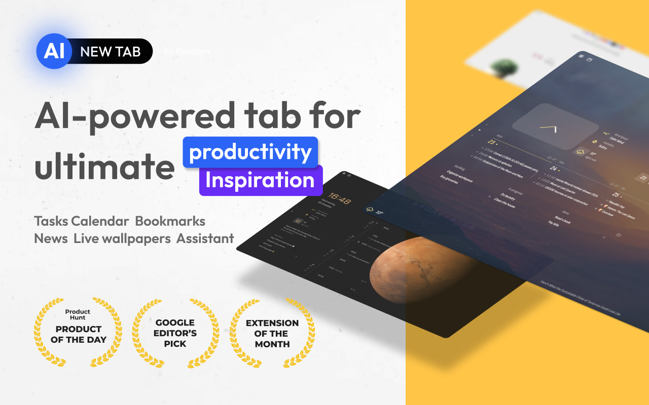 AI New Tab: Calendar, Tasks, ChatGPT chrome谷歌浏览器插件_扩展第4张截图