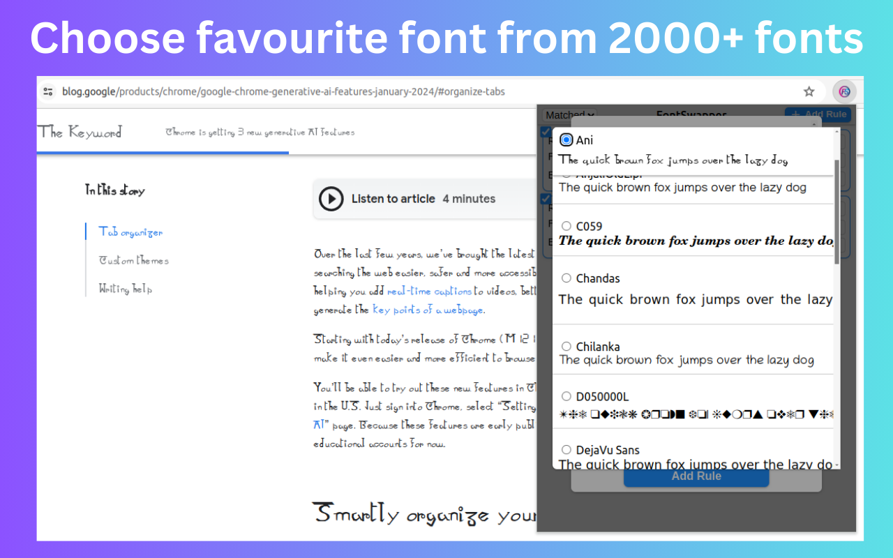 Fontswap-每个网站的自定义字体 chrome谷歌浏览器插件_扩展第3张截图