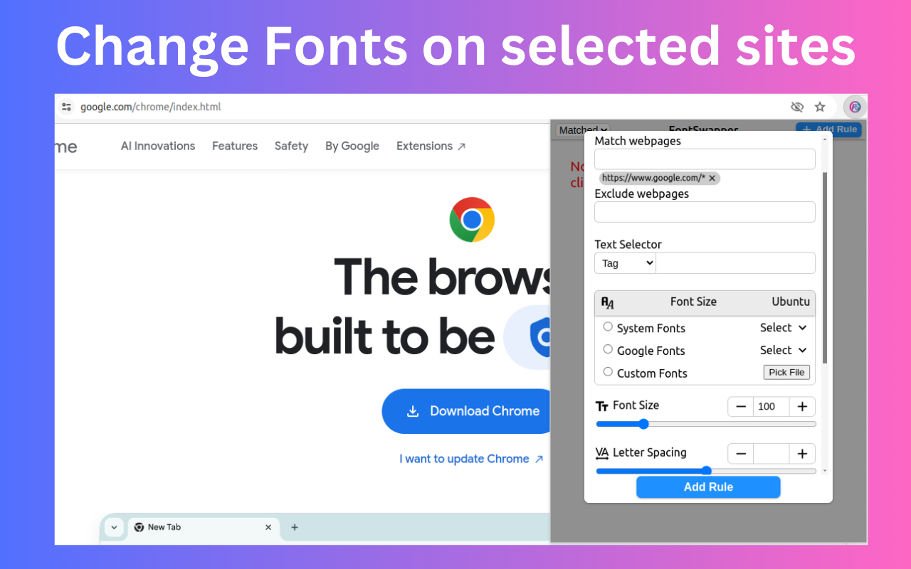 Fontswap-每个网站的自定义字体 chrome谷歌浏览器插件_扩展第4张截图