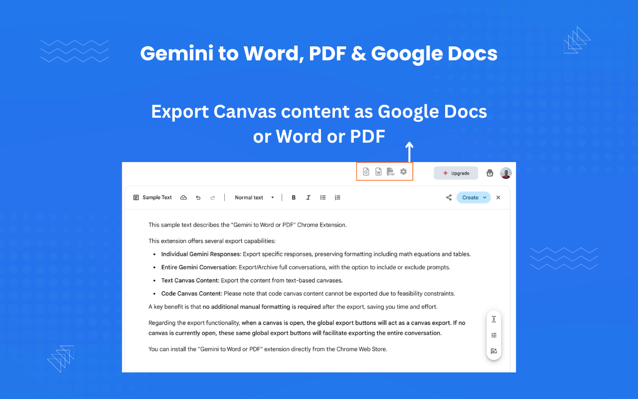 AI Chat to Word, PDF & Google Docs - for Gemini chrome谷歌浏览器插件_扩展第5张截图