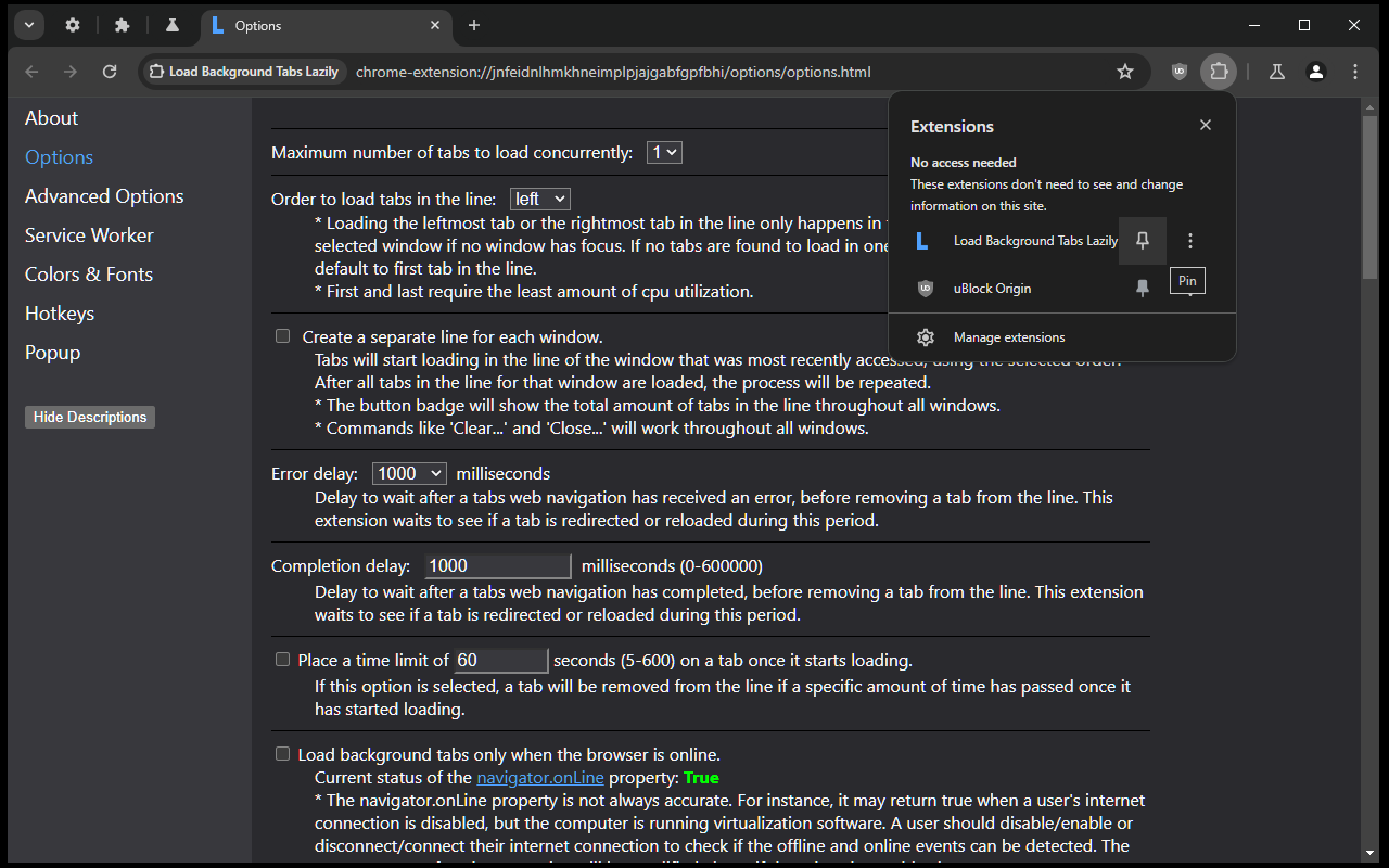 Load Background Tabs Lazily chrome谷歌浏览器插件_扩展第1张截图