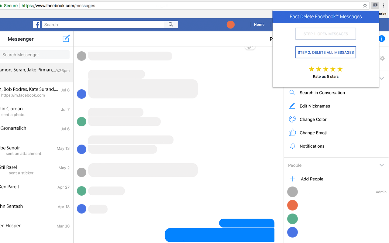 Fast Delete Messages chrome谷歌浏览器插件_扩展第1张截图