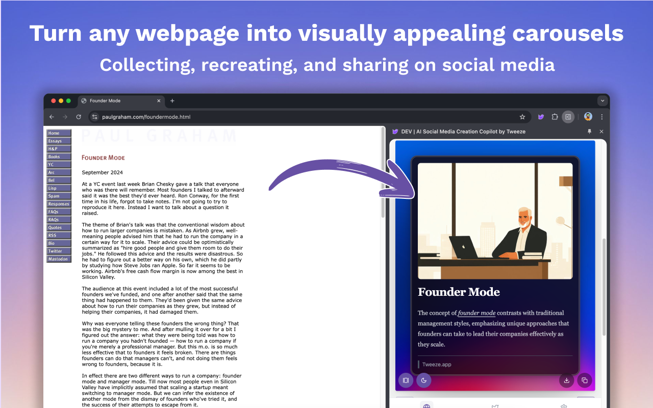 AI 社媒创作助手 - 再火 by Tweeze chrome谷歌浏览器插件_扩展第2张截图