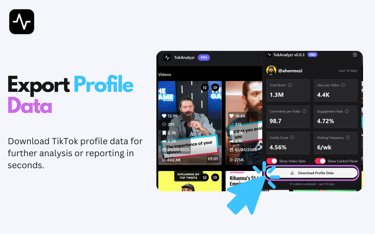 TikTok Analytics Tool – Profile Analyzer & Sorter by TokAnalyzr chrome谷歌浏览器插件_扩展第4张截图