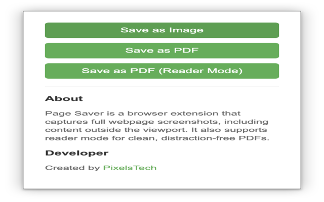 Page Saver - 网页转PDF或图片 chrome谷歌浏览器插件_扩展第2张截图