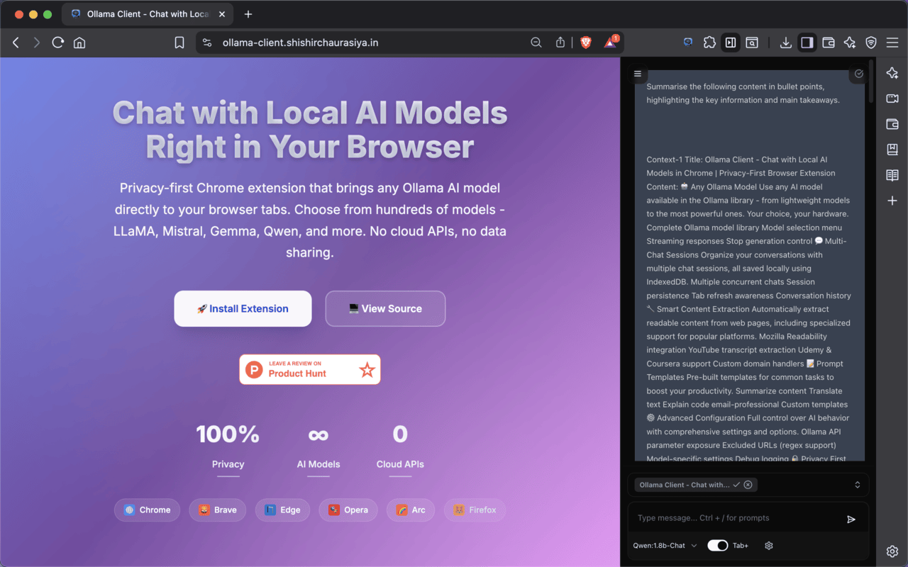 Ollama Client - Chat with Local LLM Models chrome谷歌浏览器插件_扩展第4张截图