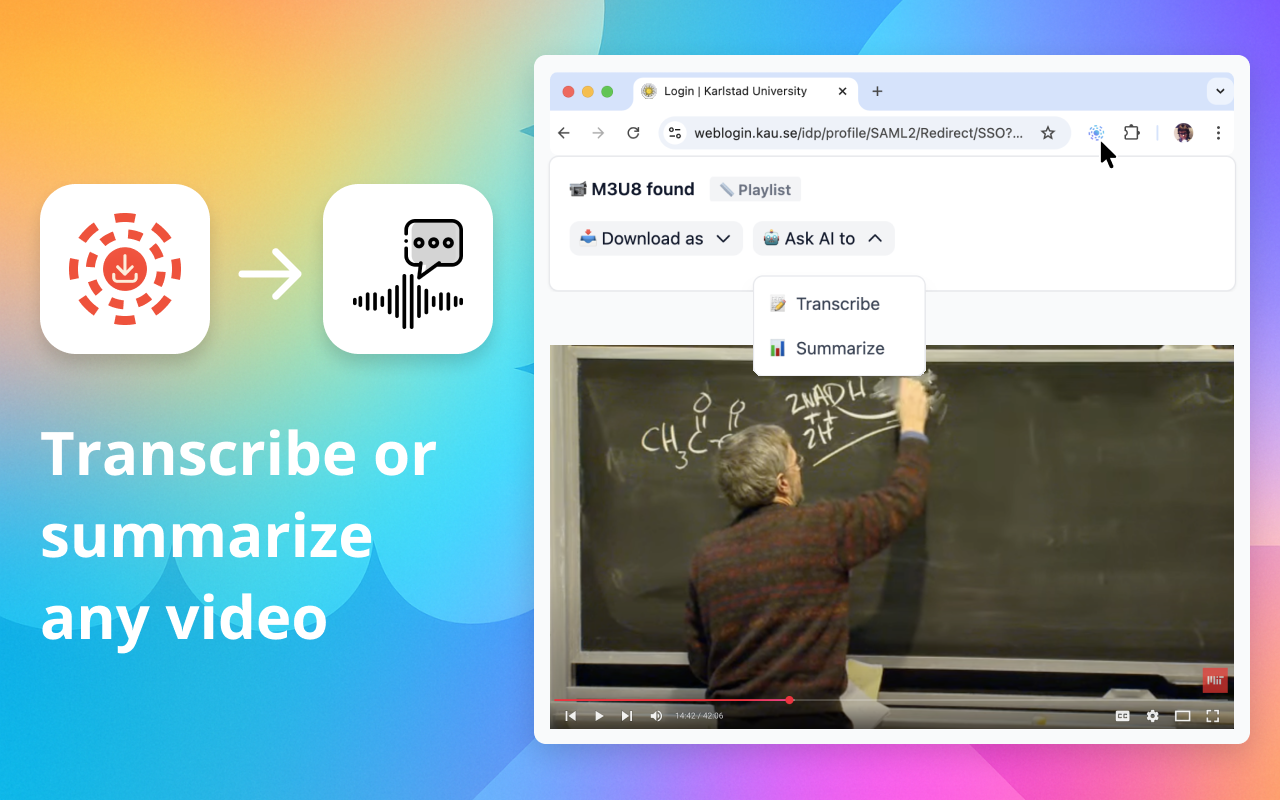 Canvas – Video Downloader, Transcriber & Summarizer chrome谷歌浏览器插件_扩展第2张截图