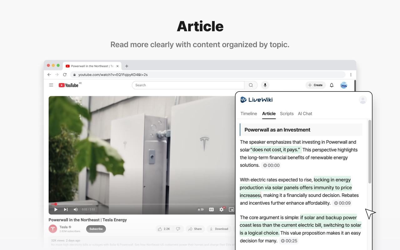 LiveWiki: YouTube Summarizer chrome谷歌浏览器插件_扩展第4张截图