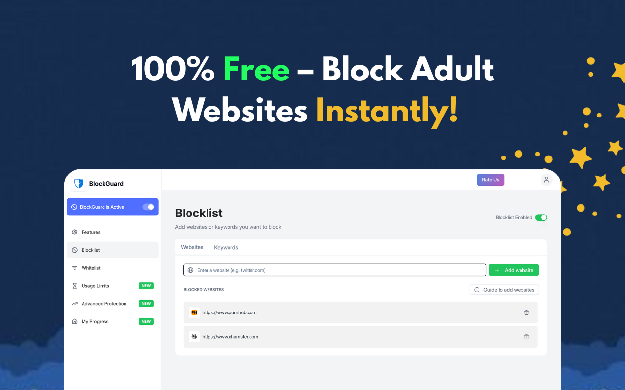 Porn Blocker / Block Site – BlockGuard chrome谷歌浏览器插件_扩展第2张截图