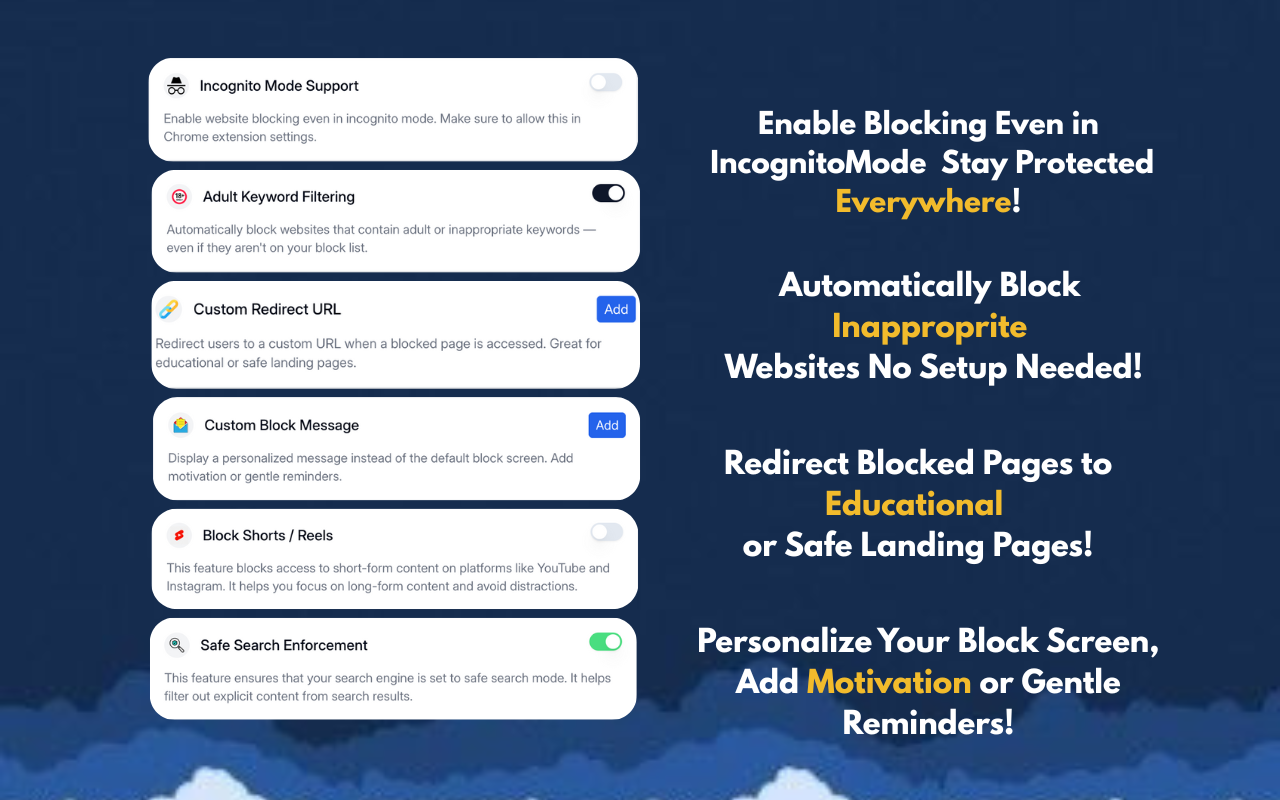 Porn Blocker / Block Site – BlockGuard chrome谷歌浏览器插件_扩展第3张截图