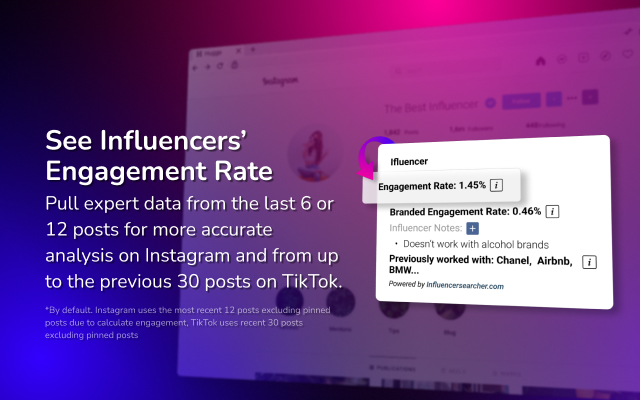 Influencer Searcher Engagement Calculator chrome谷歌浏览器插件_扩展第2张截图