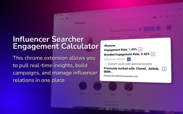 Influencer Searcher Engagement Calculator chrome谷歌浏览器插件_扩展第4张截图