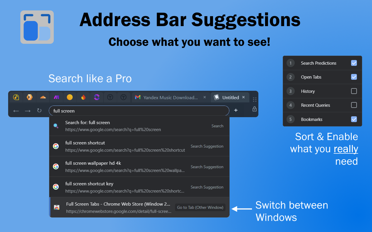 全屏标签页 chrome谷歌浏览器插件_扩展第2张截图